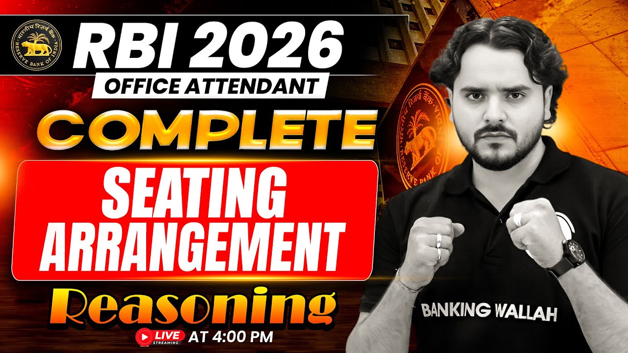 RBI Office Attendant 2026 | Seating Arrangement | RBI Office Attendant Reasoning | by Vidhu Sir