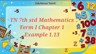 TN 7th Maths Term I Chapter 1 | Example 1.13 in Tamil | EDUVERSE TAMIL