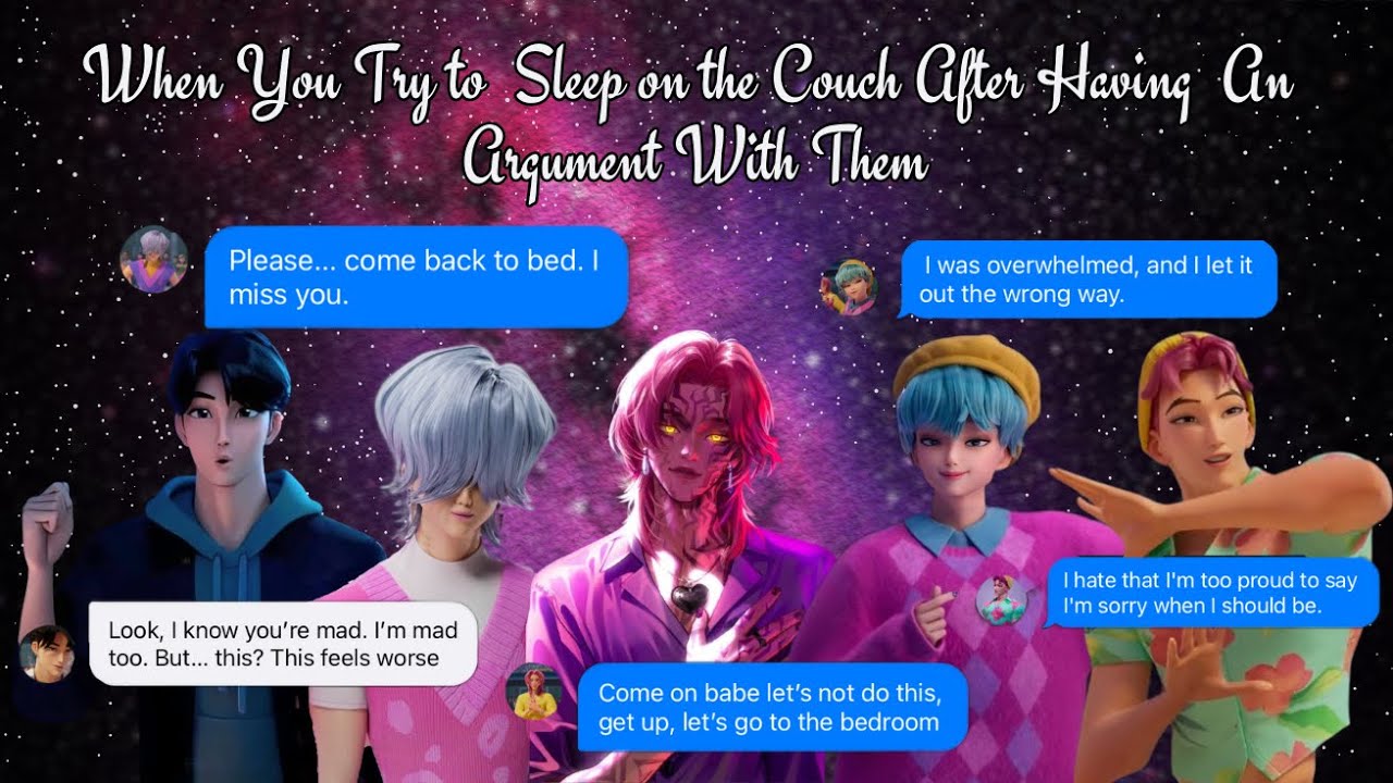 Saja boys X y/n - Reaction || when You Try To Sleep On THe Couch After Having An Argument With Them 