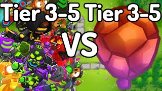 All Tier 3-5S Vs. Tier 3-5 Rock Bloons