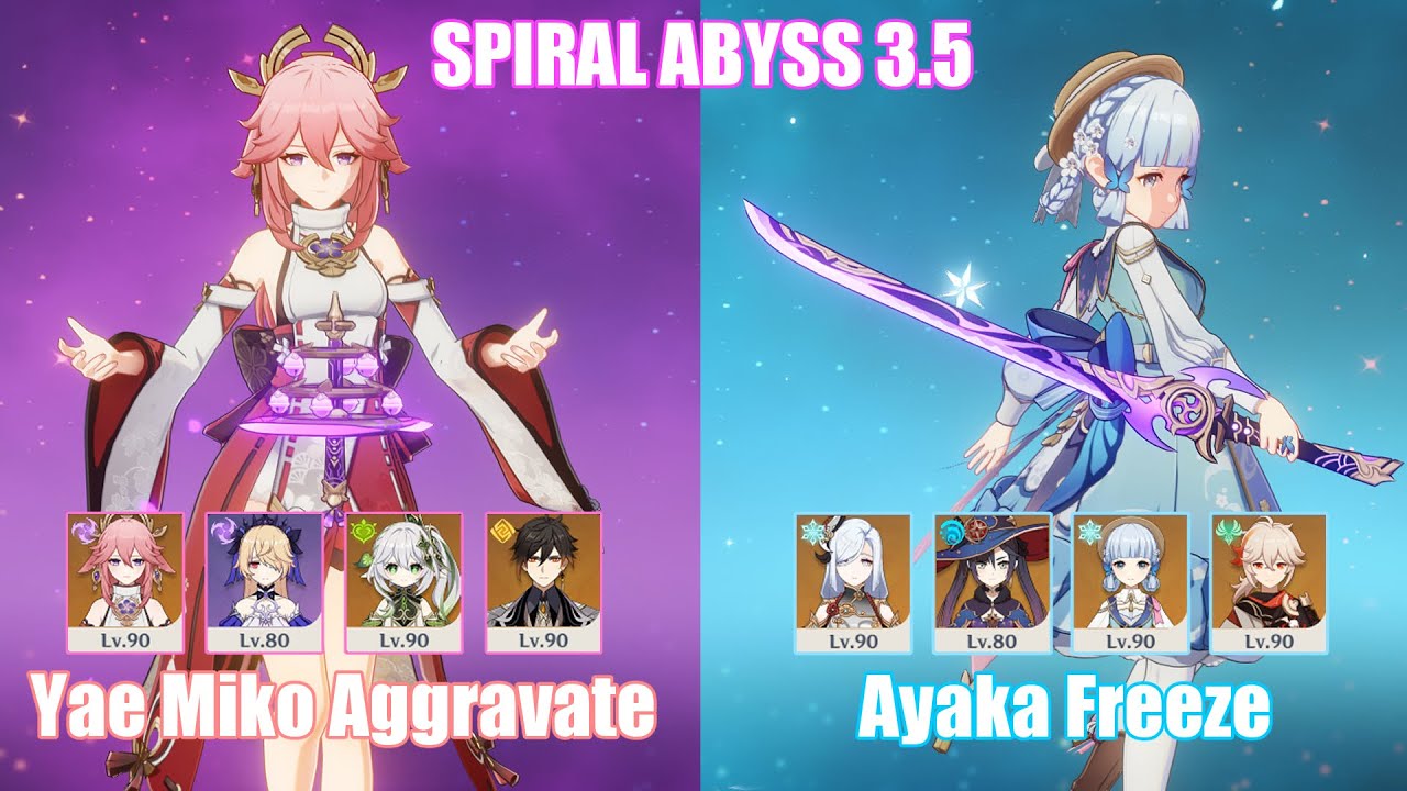 C0 Yae Miko Aggravate & C0 Ayaka Freeze | Spiral Abyss 3.5 | Genshin Impact