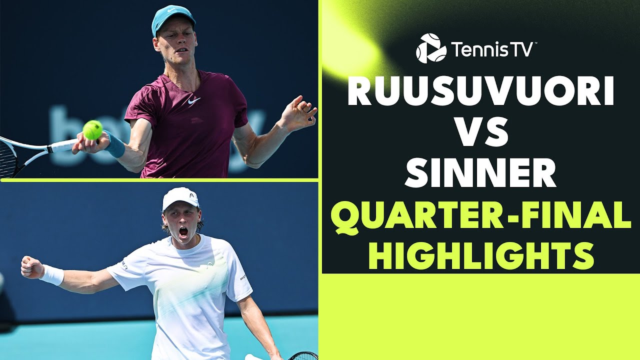 Jannik Sinner vs Emil Ruusuvuori Quarter-Final Highlights Miami 2023