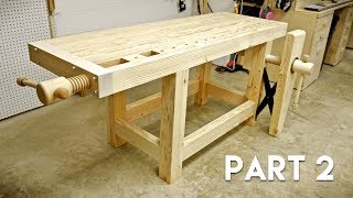 BUY PLANS HERE: https://craftedworkshop.com/portfolio/roubo-style-woodworking-workbench-plans/ In this video, I finish my ...