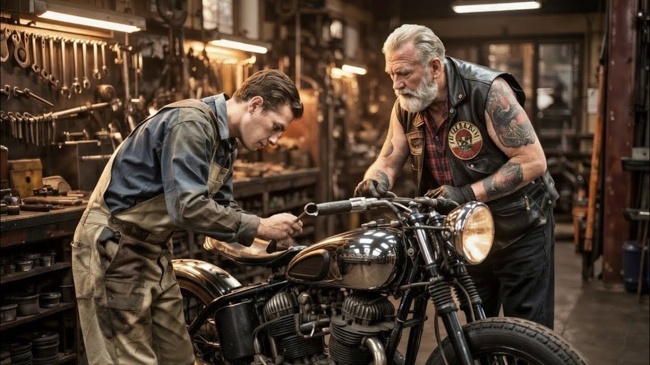 Junger Mechaniker repariert eine Harley kostenlos – Stunden später kommen Hells Angels | NordAura