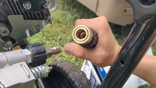 How to adapt pressure washer from Thread to Quick connect! How to replace pressure washer hose!