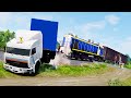 Railway Сrossing Train Сrashes #23 - Beamng drive