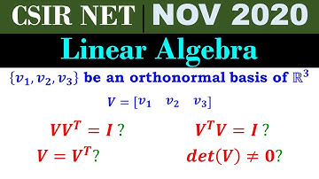 #CSIRNET MATHEMATICS NOV 2020 | 30th Nov Section C | Linear Algebra | Property of Orthonormal Basis