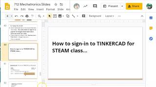 Signing-in to your class Tinkercad link.