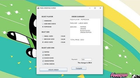JAVA SWING PIZZA ORDERING SYSTEM