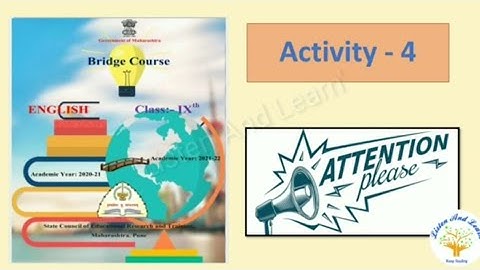 Std.9th English Bridge course Activity-4