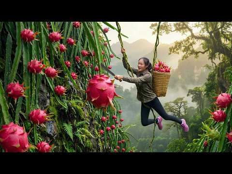 Cosechando 5000+ Pitahayas Rojas En Peligrosos Acantilados Y Cómo Hacer Arroz Glutinoso Con Pitahaya