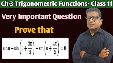 Prove that sin alpha+sin(alpha(2pi)/(3))+sin(alpha(4pi)/(3))=0
