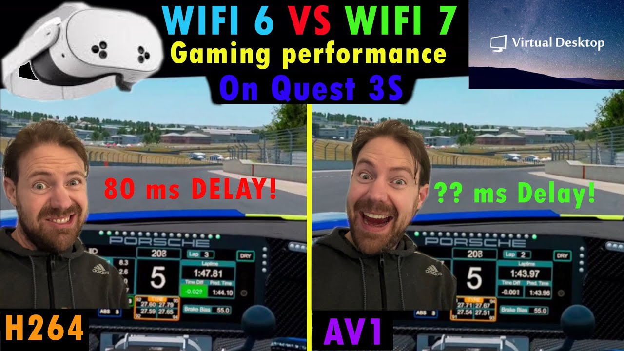Wifi 6 vs Wifi 7 gaming performance on Meta Quest 3s using Virtual ...