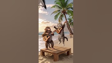 Thumbnail of Monkey and Cat's Beach Ukulele Jam! 🐒🎶