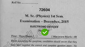 2015 Mdu MSc Physics 1st Sem Electronics Devices Question Paper