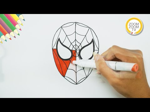 Hướng dẫn cách vẽ MẶT NẠ NGƯỜI NHỆN - How to draw Spiderman Mask | Zoom Zoom TV