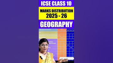 LATEST GEOGRAPHY MARKS DISTRIBUTION | ICSE BOARD CLASS 10 2026