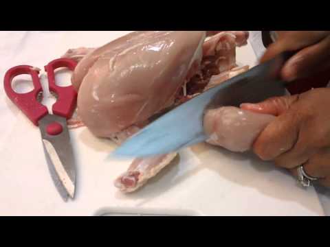 How to deskin and cut a Raw Chicken