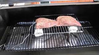 Top sirloin (sirloin cap) on traeger smoker, the best steak sandwich,
very tender and great flavor. ask your butcher to cut one for you & as
always m...