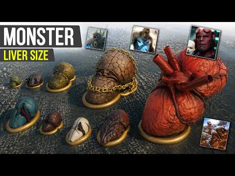 Inside Monsters: Liver Size Comparison | 3D Scale Animation | Smallest to Biggest (3D Animation) thumbnail