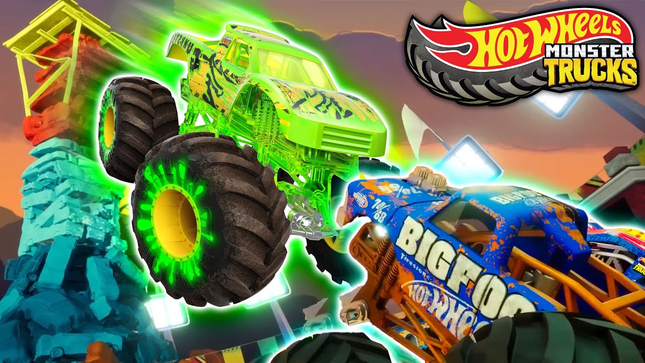Hot Wheels Monster Trucks | Gunkster Gives MAXIMUM EFFORT! 1 HR | Hot Wheels