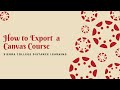 How to Export a Canvas Course
