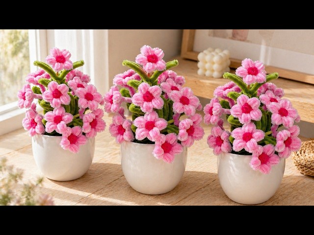 モールで作るシンプルな小さな花の鉢植え🌸 - YouTube