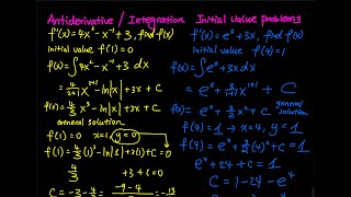 6.1 Part 4/4: Antiderivative/Integration Initial Value Problems | Applied Calculus