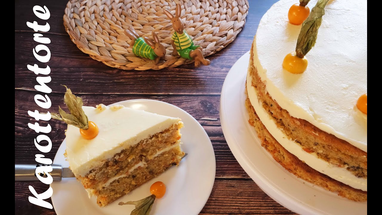 Karottentorte (Rüeblitorte) / Ostertorte / Carrot Cake - YouTube