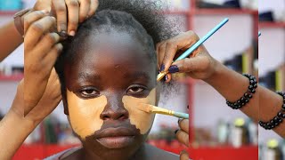 : 100,000,000 VIEWS  BRIDE  DARK SKIN TRANSFORMATION  MAKEUP TRANSFORMATION HAIR  TRANSFORMATION