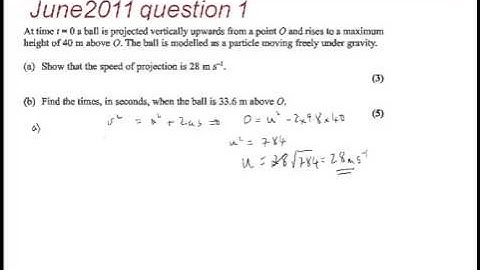 FMSP Revision: Edexcel M1 June 2011 qn 1 - Kinematics