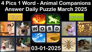 4 Pics 1 Word - Animal Companions - 01 March 2025 - Answer Daily Puzzle + Bonus Puzzle #4pics1word screenshot 2
