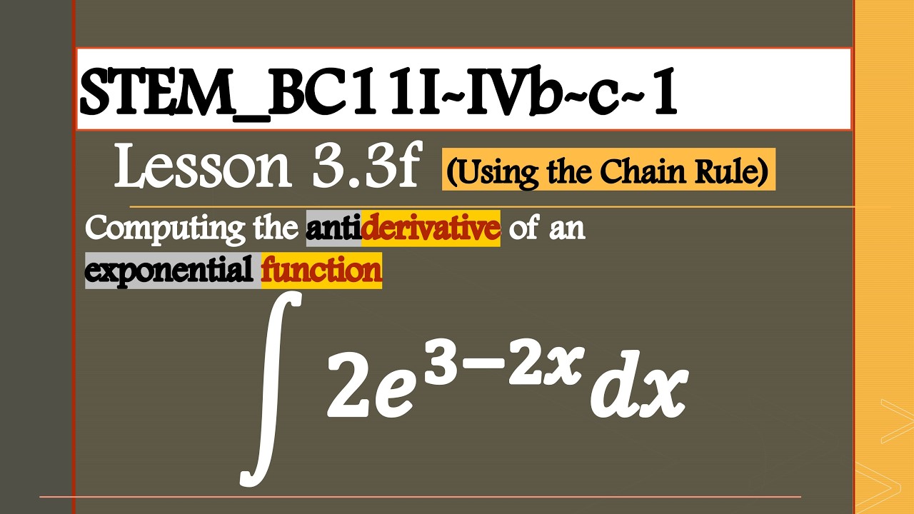 THE CALCULUS: Computing the Antiderivative of an Exponential Function ...