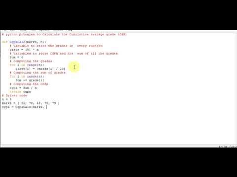 python program to Calculate the Cumulative average grade GPA - YouTube
