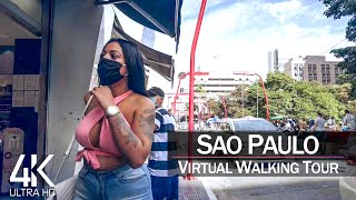 【4K 60fps】🇧🇷 VIRTUAL WALKING TOUR: 🚶 «Sao Paulo - Brazil 2021» 🎧 City Street Sounds 📺 Ultra HD TV