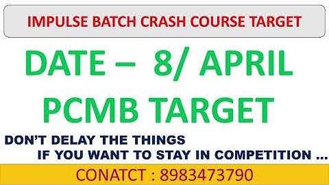 IMPULSE BATCH CRASH COURSE DAY 11 TARGET | PCMB AT YOUR FINGER TIPS