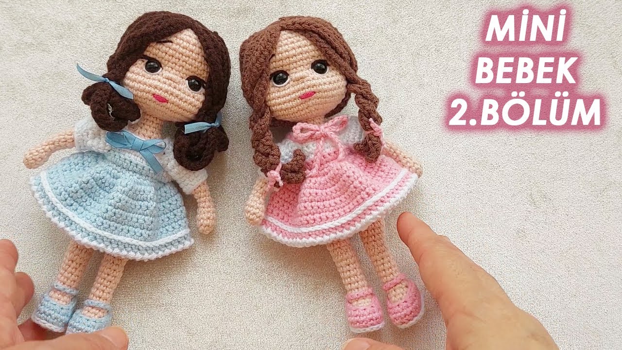 Amigurumi Mini bebek yapımı part2(easy mini doll pattern)((Englishsubtitle)