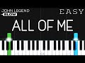 John legend  all of me  slow easy piano tutorial