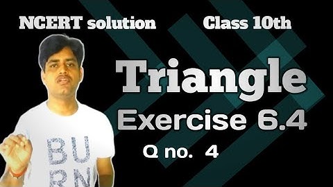 Q no 4 Triangle Exercise 6.4 NCERT Solution Area Of Two  Similar Triangle