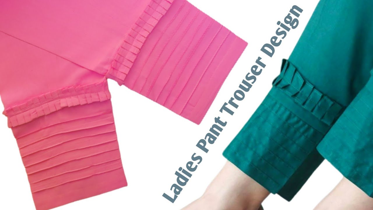 Trouser design with pintucks and frill💞Ladies pant design /পায়জামার