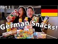 American Girlfriend Tries GERMAN SNACKS & CANDY! (Part 1)