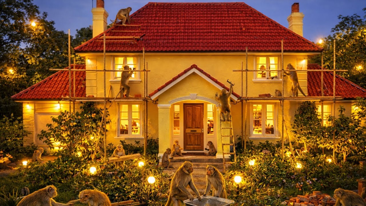 Indian Monkeys Build a Modern Two-Story House Just Like Humans | Amazing Animal Intelligence (4K)