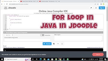 how to use for loop in java in jdoodle | for loop implementation in java in jdoodle