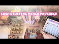 Cash stuffing march paycheck number3 into bills,sinking funds and challenges 💜