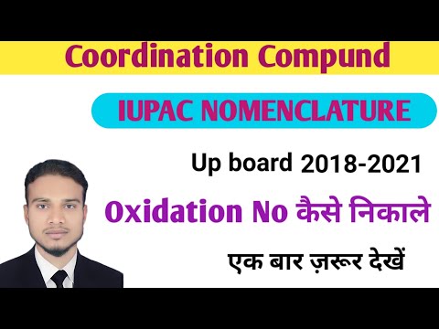 IUPAC Nomenclature of Coordination Compounds for Class-12th (UP Board 2018-2021)