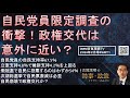 自民党員限定調査の衝撃! 政権交代は意外に近い？　門外不出の自民党員だけを対象とした調査結果　自民支持の自民党員は67.5％！立憲など野党に流れる　次期総選挙で必ず自民党に入れる自民党員は54.2％！