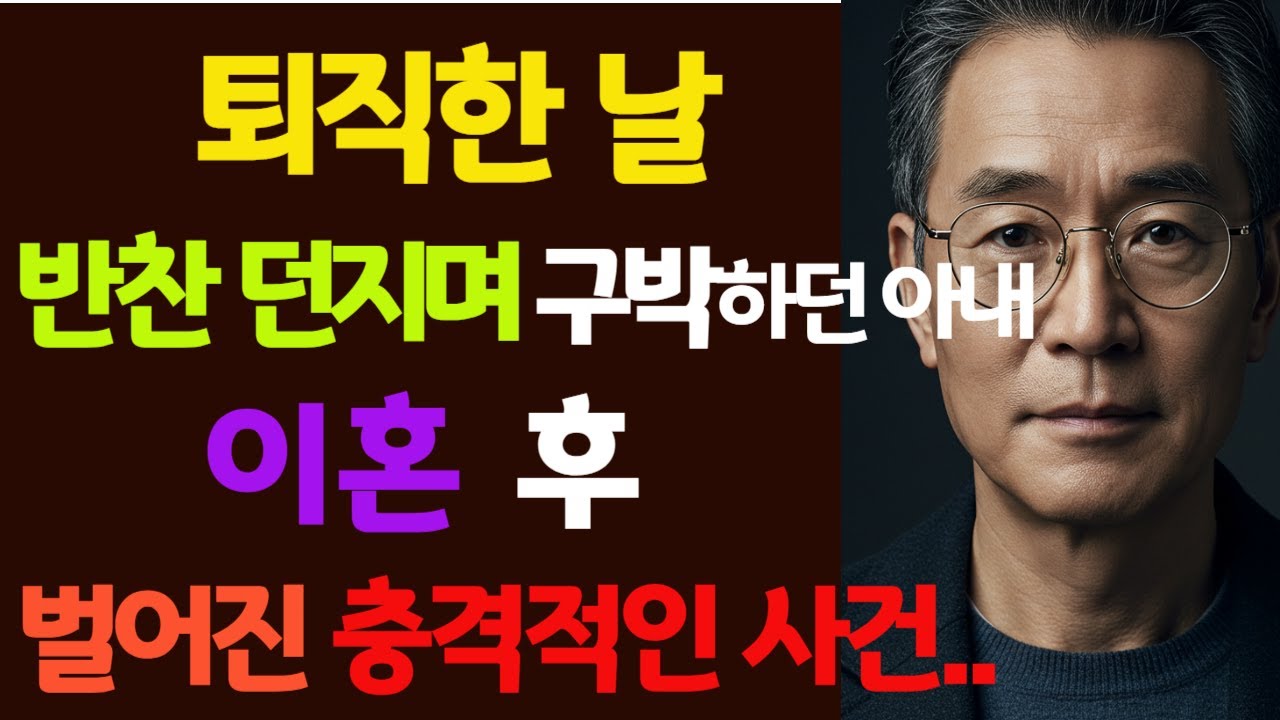 퇴직한 날 반찬 던지며 구박하던 아내 이혼 후 벌어진 충격적인 사건..  [오디오북·오디오 드라마] 시니어를 위한 창작 이야기 | 마음이 쉬어가는 힐링 라디오