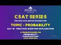 ARAM CSAT QUIZ Probability DAY 10 - Question 1 Discussion by Mr. MUTHUKUMAR, Aptitude Faculty.