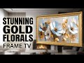 Elegant White and Gold Floral Frame TV Art | 4 Paintings | 4K Screensaver | 4 Hours