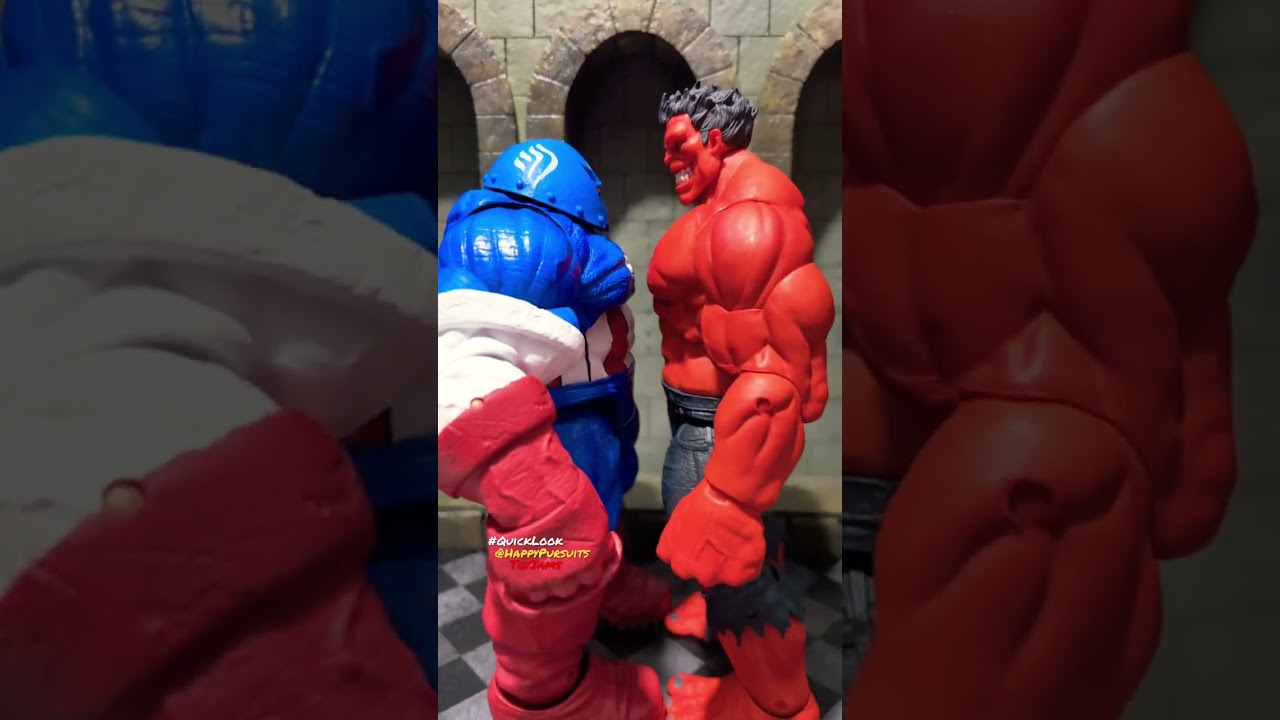 FaceOff: RED HULK Vs. American JUGGERNAUT Quick Look Superhero Action Figure Review